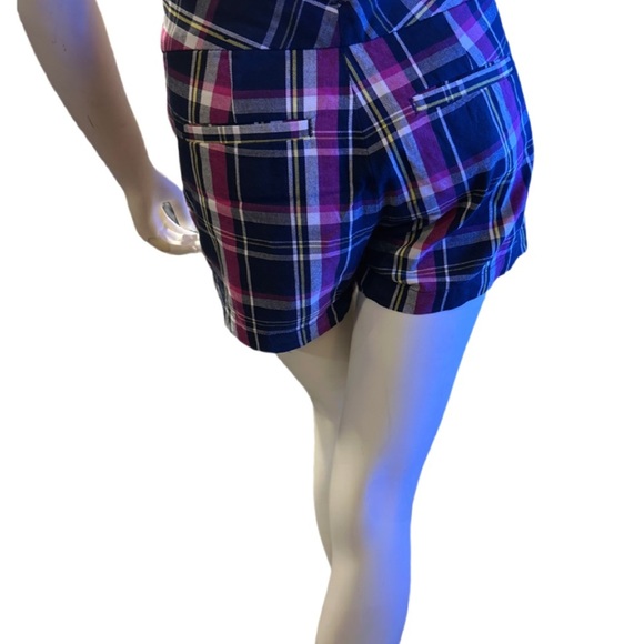 Banana Republic Plaid Chino Shorts Pink and Black Size 0 - Picture 3 of 3